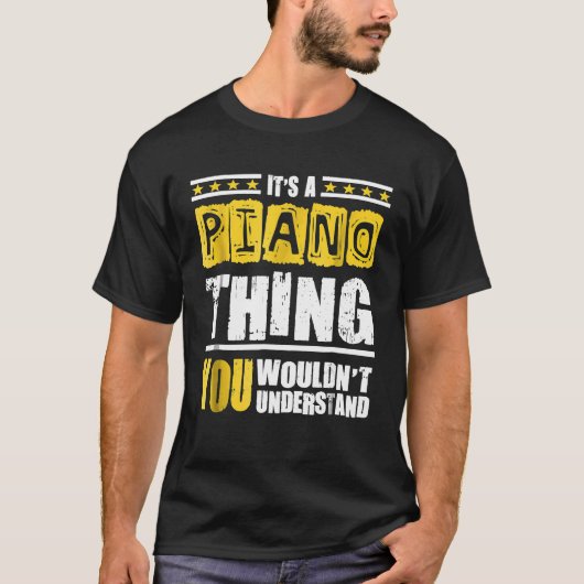 ピアニストのピアノThing Shirtとことわざ Tシャツ (正面)