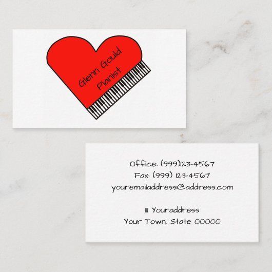 ピアニストの名刺 名刺 (正面/裏面)