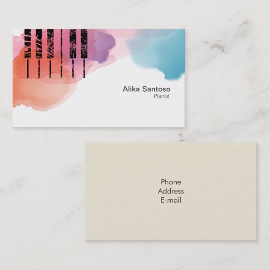 ピアニストの名刺 名刺 (正面/裏面)