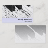 ピアニストまたはピアノ個人教師のミュージシャン コーリングカード (正面/裏面)