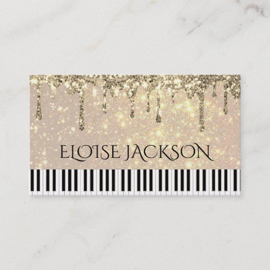 ピアニストエレガント名刺 名刺 (正面)