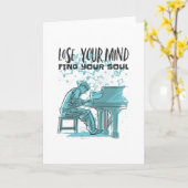 ピアニストギフトピアノことわざ カード (黄色い花)