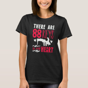 ピアニストピアノプレーヤーキーボードがある88鍵 Tシャツ