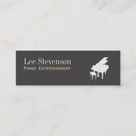 ピアニストピアノミュージック先生グランドピアノ スキニー名刺 (正面)