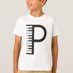 ピアニストピアノ先生ミュージカルノートデザイン Tシャツ