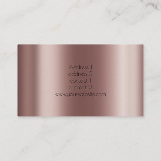 ピアニストフェイクバラ金ゴールド金属効果 名刺 (裏面)