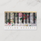 ピアニストフローラ音符デコ 名刺 (正面)