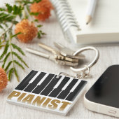 ピアニストモダンタイポグラフィ キーホルダー (正面右)
