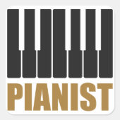 ピアニストモダンタイポグラフィ スクエアシール (正面)