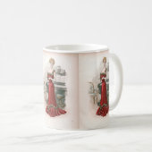 ピアニストヴィンテージエドワルドファッションイラストレーション コーヒーマグカップ (正面右)