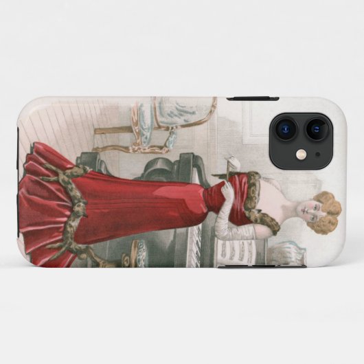 ピアニストヴィンテージエドワルドファッションイラストレーション Case-Mate iPhoneケース (裏面(横))