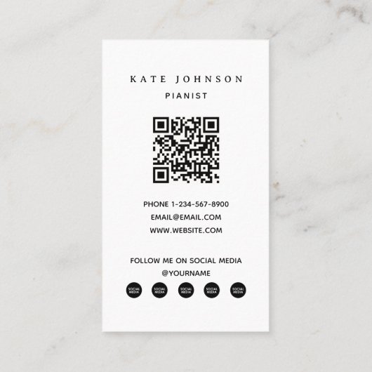 ピアニストヴィンテージピアノミュージシャン音楽先生 名刺 (裏面)