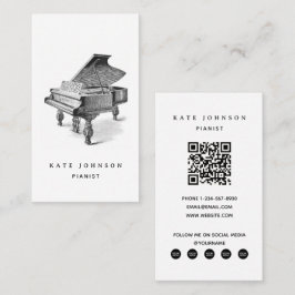 ピアニストヴィンテージピアノミュージシャン音楽先生 名刺
