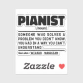 ピアニスト名詞クールミュージシャンインストラクターピアノ恋人 シール (シート)