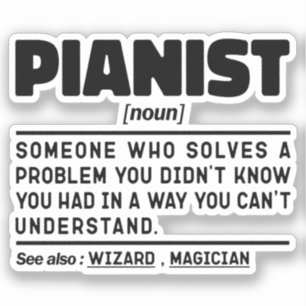ピアニスト名詞クールミュージシャンインストラクターピアノ恋人 シール