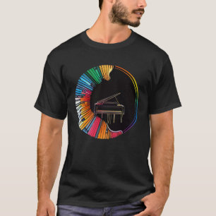 ピアニスト用ピアノ楽器ミュージシャン鍵盤プラ Tシャツ