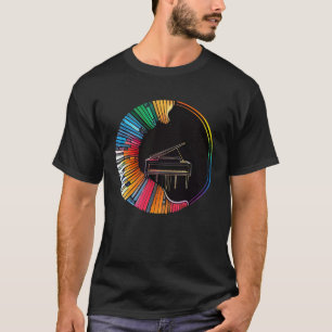 ピアニスト用ピアノ楽器ミュージシャン鍵盤プラ Tシャツ