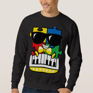 ピアニスト自閉症意識かわいいピアノパズルPiece B スウェットシャツ