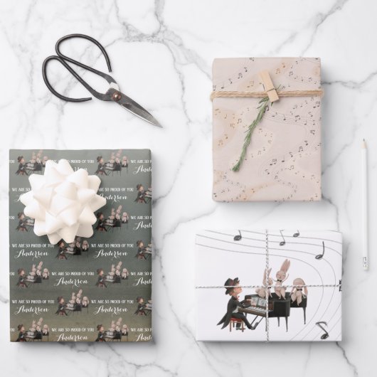 ピアニスト誇りを持ったラッピングシート ラッピングペーパーシート (正面)