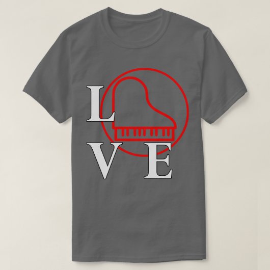 ピアニスト音楽遊好きのピアノが大好き Tシャツ (デザイン正面)