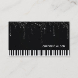 ピアニスト黒滴下グリッター 名刺
