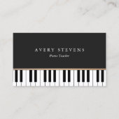 ピアニスト エレガント シンプル ブラック 鍵盤 名刺 (正面)