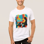 ピアニスト - オリジナル油絵  トライブレンドＴシャツ (正面)