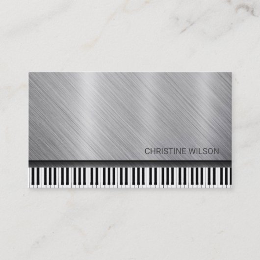 ピアニスト・シルバー・グレー 名刺 (正面)