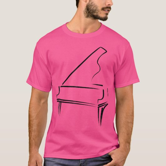 ピアニスト ピアノ教師 ピアノ P Tシャツ (正面)