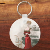 ピアニスト ヴィンテージ エドワーディアン ファッション イラスト   キーホルダー (裏面)