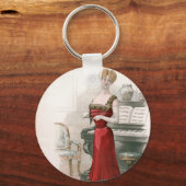 ピアニスト ヴィンテージ エドワーディアン ファッション イラスト   キーホルダー (正面)