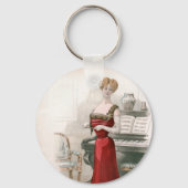 ピアニスト ヴィンテージ エドワーディアン ファッション イラスト   キーホルダー (裏面)