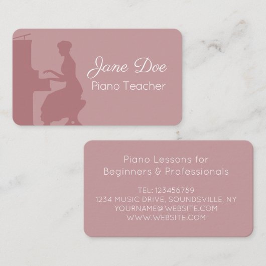 ピアニスト 名刺 (正面/裏面)