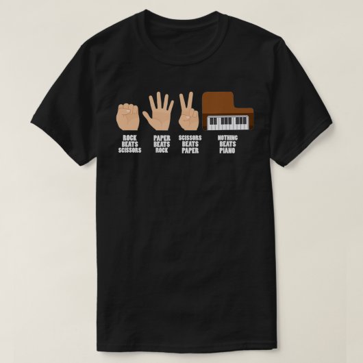 ピアニスト&音楽愛好家なしビートピアノ Tシャツ (デザイン正面)