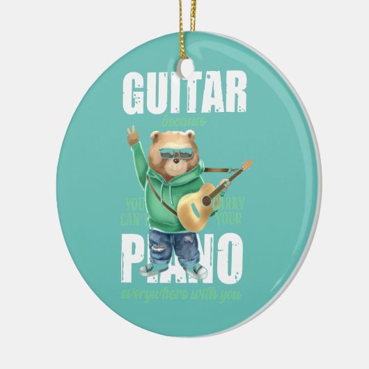 ピアノおもしろいが下手なギターベ運ア セラミックオーナメント (左)