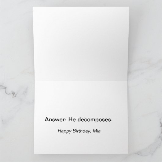 ピアノおもしろいジョーク誕生日カード カード (内部)