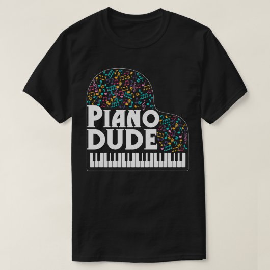 ピアノおもしろい選手メンズ音楽クラシカル愛好家 Tシャツ (デザイン正面)