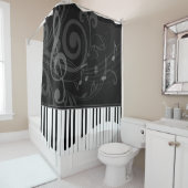 ピアノお洒落と楽譜 シャワーカーテン (インサイチュ)