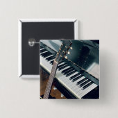 ピアノかわいらしデザイン 缶バッジ (正面&裏面)