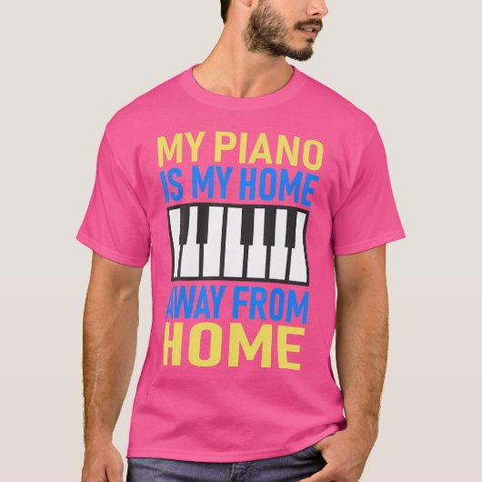 ピアノとキーボードの演奏 Tシャツ (正面)