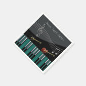 ピアノとギターの音楽ノートのナプキン スタンダードカクテルナプキン (角)