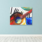 ピアノとギター キャンバスプリント (インサイチュ (ウッドフロア))