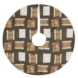 ピアノと楽譜のツリースカート ブラッシュドポリエステルツリースカート