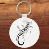 ピアノと音楽ノート キーホルダー (正面)