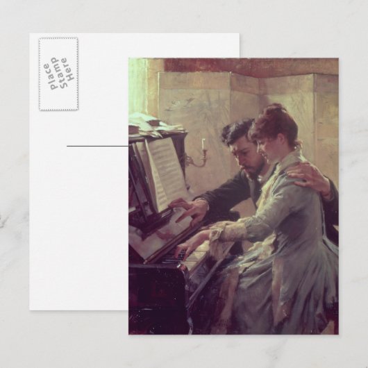 ピアノにて ポストカード (正面/裏面)