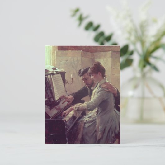 ピアノにて ポストカード (スタンド正面)