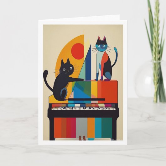 ピアノねこ カード (正面)