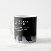 ピアノのような人生 励ましの言葉 コーヒーマグカップ (正面左)