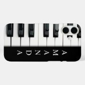 ピアノのエレガント鍵のレイアウト(垂直方向の名前) Case-Mate iPhoneケース (裏面 (横))