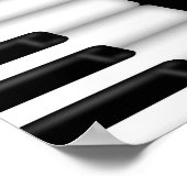 ピアノのキーボードと音楽のバーポスター ポスター (角)